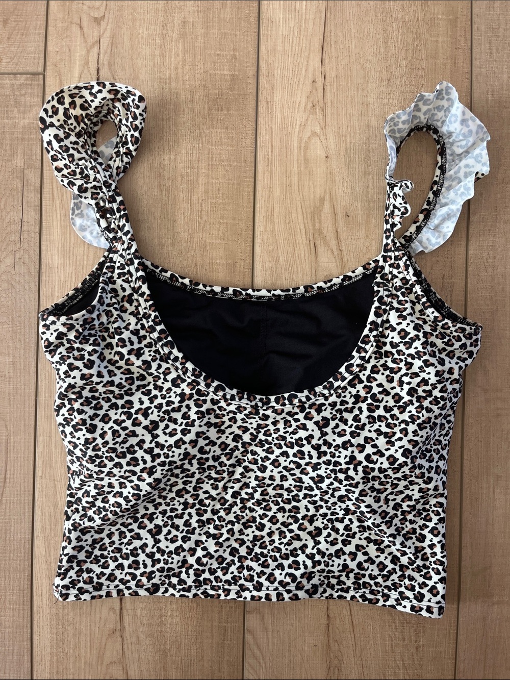 Leopard Print Ruffle Strap Midkini - Picture 4 of 5